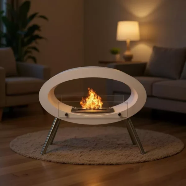 Ambroise Vit Kamin Utan Skorsten