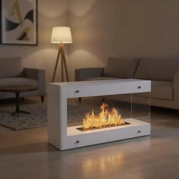 Torino Grande Kraftfull Kamin Vit