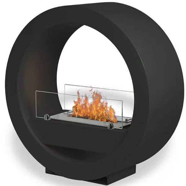 Izoa Rund Golvkamin Svart