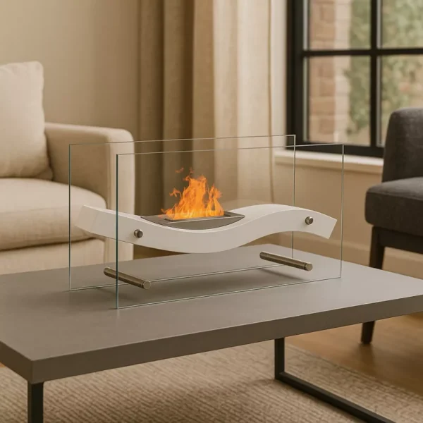 Sirius Flytande Design Bio-Golvkamin Vit