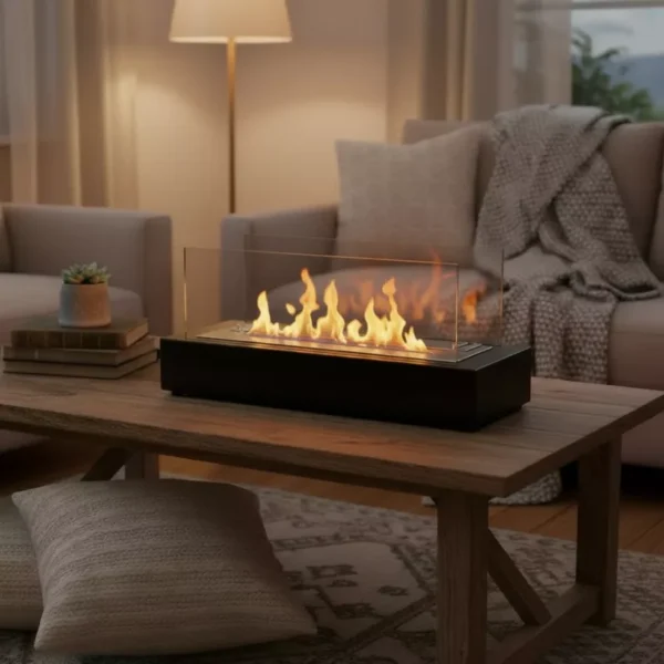 Lecce Stilren Bord / Golvkamin Svart