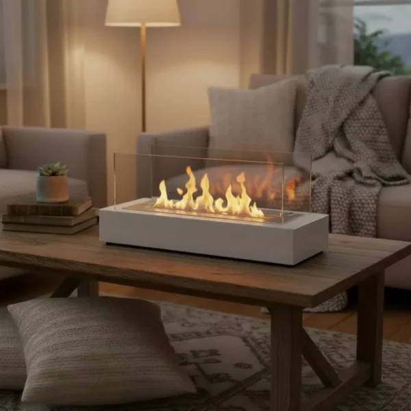 Lecce Stilren Bord / Golvkamin Vit