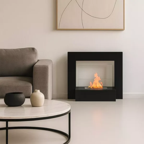 Lungo Svart Modern Etanolkamin