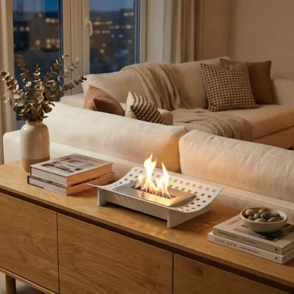 Ada XL Stor Bordskamin Vit