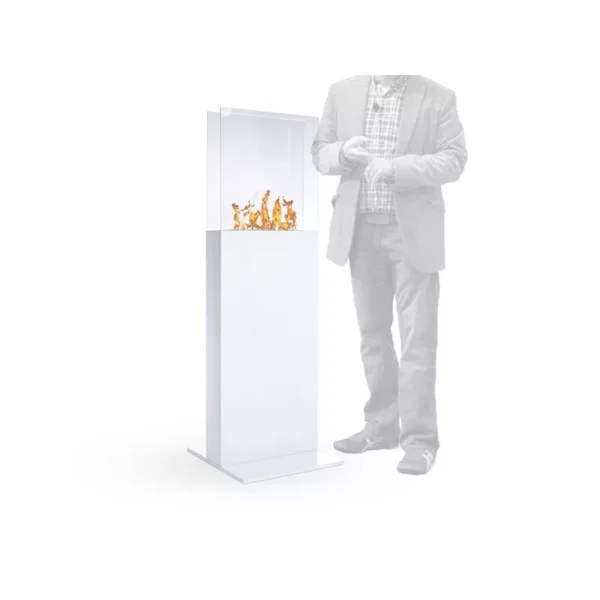 Tower Stående Kamin För Sällskapsytor Vit