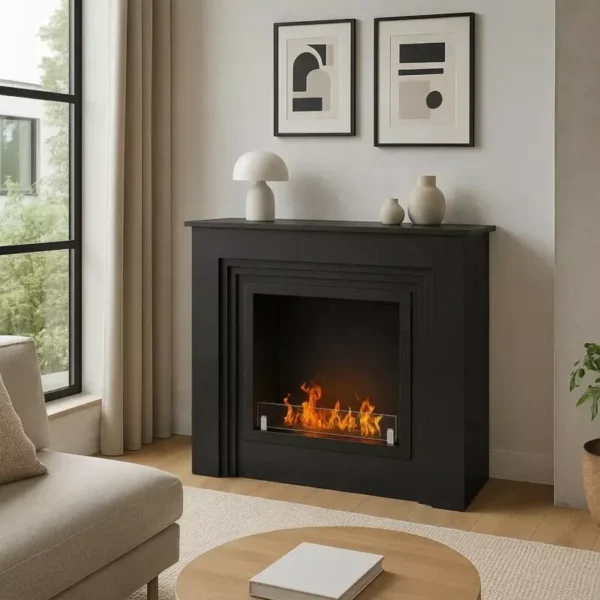 Genova Svart Klassisk Skortensfri Kamin