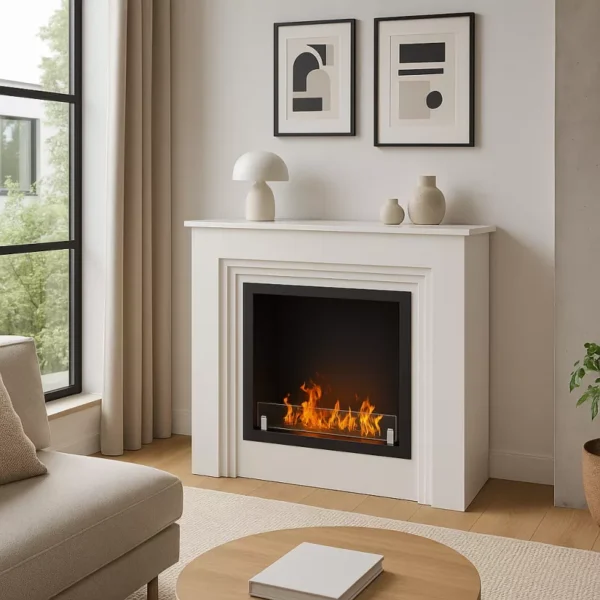 Genova Vit Klassisk Skortensfri Kamin