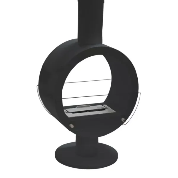 Zenica Tak Och Golvplacerad Kamin Svart