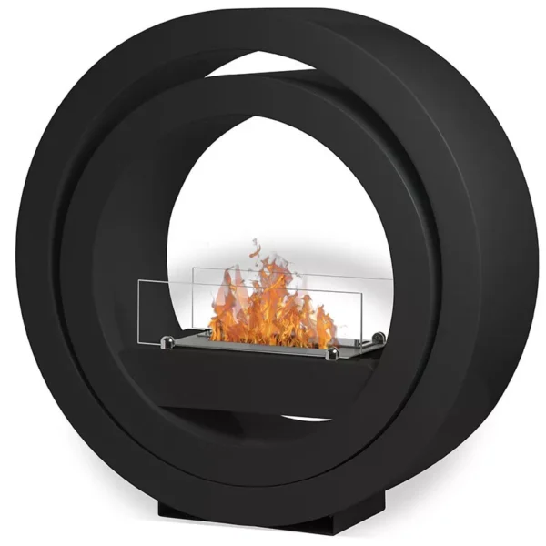 Ina Stor Modern Rund Kamin Svart