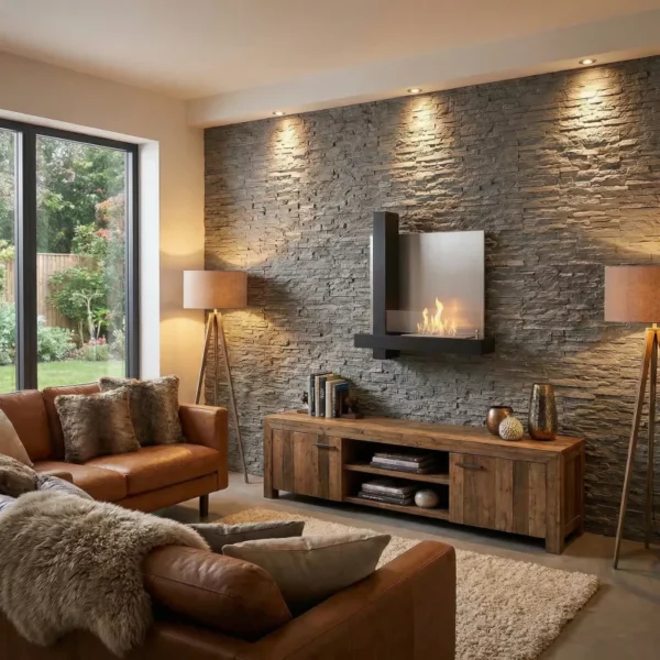 Cross T Formated Väggkamin Svart