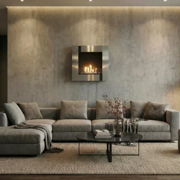 Quadrinox Rostfri Kamin Utan Skorsten Till Vägg