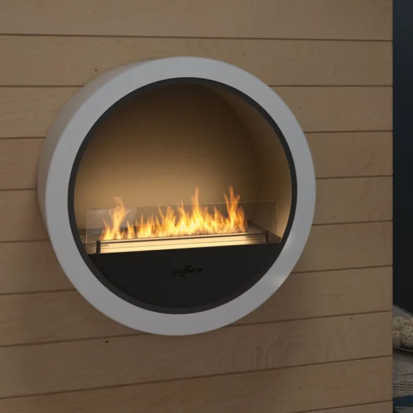 Incyrcle Wall Väggmonterad Bioetanolkamin Vit