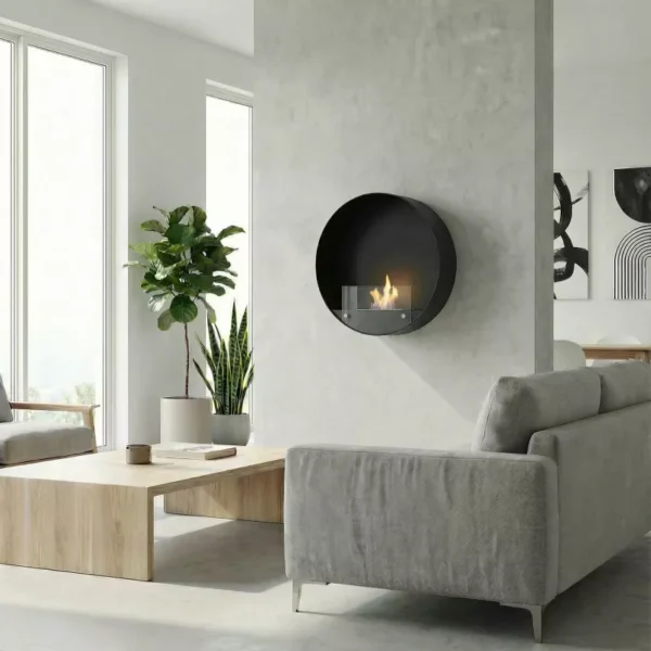 Hublo rund vaggkamin svart